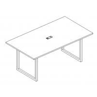 Стол для переговоров на металлокаркасе QUATTRO серия A4 белый премиум / металлокаркас белый