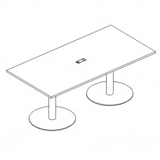 Стол для переговоров на опорах-колоннах серия A4 белый премиум
