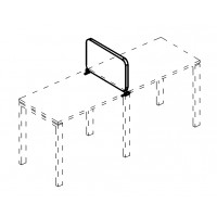 Экран промежуточный тканевый мягкий с кронштейнами серия A4 синий / металлокаркас белый