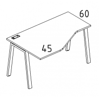 Стол эргономичный левый "Техно" на металлокаркасе TRE серия A4 белый премиум / металлокаркас белый