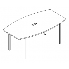 Стол для переговоров на металлокаркасе DUE серия A4 белый премиум / металлокаркас белый