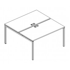 Рабочая станция на металлокаркасе DUE (2х160) серия A4 белый премиум / металлокаркас белый