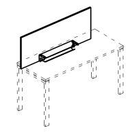 Экран настольный фронтальный для стола 120 с кабель-каналом серия A4 белый премиум / металлокаркас белый