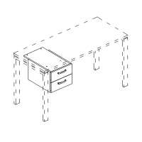 Тумба подвесная 2-ящичная (для стола 80) серия A4