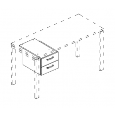 Тумба подвесная 2-ящичная (для стола 80) серия A4