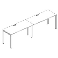 Рабочая станция на металлокаркасе UNO (2х160) серия A4 белый премиум / металлокаркас белый