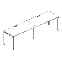 Рабочая станция на металлокаркасе DUE (2х140) серия A4 белый премиум / металлокаркас белый