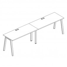 Рабочая станция на металлокаркасе TRE (2х120) серия A4 белый премиум / металлокаркас белый