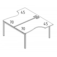 Рабочая станция металлокаркас DUE со столами (2х140) Классика серия A4 белый премиум / металлокаркас белый