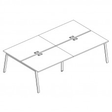 Рабочая станция на металлокаркасе TRE (4х140) серия A4 белый премиум / металлокаркас белый