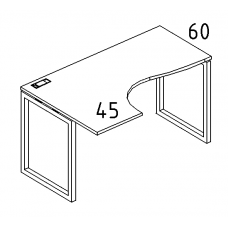 Стол эргономичный левый "Классика" на металлокаркасе QUATTRO серия A4 белый премиум / металлокаркас белый