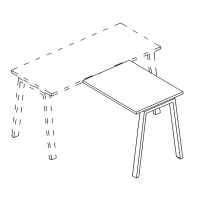 Брифинг-приставка каркас TRE серия A4 белый премиум / металлокаркас белый