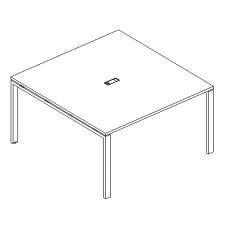 Стол для переговоров на металлокаркасе UNO серия A4 белый премиум / металлокаркас белый