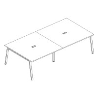 Стол для переговоров на металлокаркасе TRE серия A4 белый премиум / металлокаркас белый