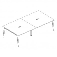 Стол для переговоров на металлокаркасе TRE серия A4 белый премиум / металлокаркас белый