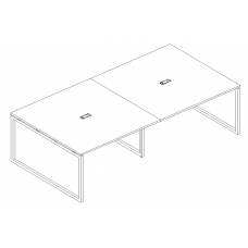 Стол для переговоров на металлокаркасе QUATTRO серия A4 белый премиум / металлокаркас белый