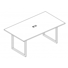 Стол для переговоров на металлокаркасе QUATTRO серия A4 белый премиум / металлокаркас белый