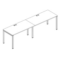 Рабочая станция на металлокаркасе UNO (2х160) серия A4 белый премиум / металлокаркас белый