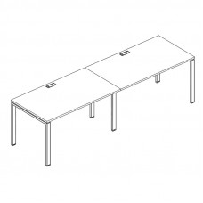 Рабочая станция на металлокаркасе UNO (2х140) серия A4 белый премиум / металлокаркас белый