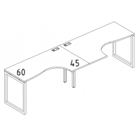 Рабочая станция металлокаркас QUATTRO (2х160) столы Классика серия A4 белый премиум / металлокаркас белый
