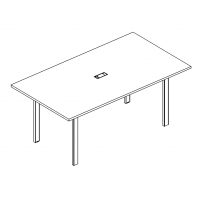 Стол для переговоров на металлокаркасе UNO серия A4 белый премиум / металлокаркас белый