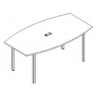 Стол для переговоров на металлокаркасе DUE серия A4 белый премиум / металлокаркас белый