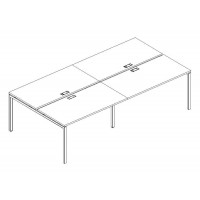 Рабочая станция на металлокаркасе DUE (4х160) серия A4 белый премиум / металлокаркас белый