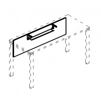 Экран стола 160 с кабель-каналом серия A4 белый премиум / металлокаркас белый