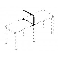 Экран настольный промежуточный мягкий с кронштейнами серия A4 синий / металлокаркас белый
