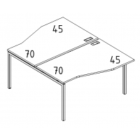 Рабочая станция каркас DUE столы (2х140) Техно серия A4 белый премиум / металлокаркас белый