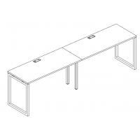 Рабочая станция на металлокаркасе QUATTRO (2х120) серия A4 белый премиум / металлокаркас белый