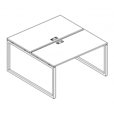 Рабочая станция на металлокаркасе QUATTRO (2х140) серия A4 белый премиум / металлокаркас белый