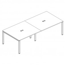 Стол для переговоров на металлокаркасе UNO серия A4 белый премиум / металлокаркас белый