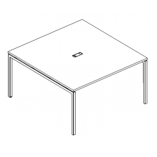 Стол для переговоров на металлокаркасе DUE серия A4 белый премиум / металлокаркас белый