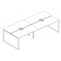 Рабочая станция на металлокаркасе QUATTRO (4х120) серия A4 белый премиум / металлокаркас белый