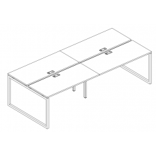 Рабочая станция на металлокаркасе QUATTRO (4х120) серия A4 белый премиум / металлокаркас белый