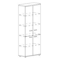 Шкаф для документов закрытый 4-х дверный серия A4 белый премиум