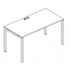Стол письменный на металлокаркасе DUE серия A4 белый премиум / металлокаркас белый