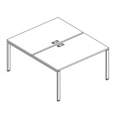 Рабочая станция на металлокаркасе UNO (2х140) серия A4 белый премиум / металлокаркас белый