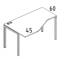 Стол эргономичный левый "Техно"на металлокаркасе DUE серия A4 белый премиум / металлокаркас белый