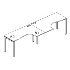 Рабочая станция Классика каркас DUE (2х140) серия A4 белый премиум / металлокаркас белый