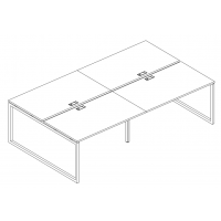 Рабочая станция на металлокаркасе QUATTRO (4х140) серия A4 белый премиум / металлокаркас белый