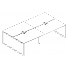 Рабочая станция на металлокаркасе QUATTRO (4х140) серия A4 белый премиум / металлокаркас белый