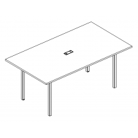 Стол для переговоров на металлокаркасе DUE серия A4 белый премиум / металлокаркас белый