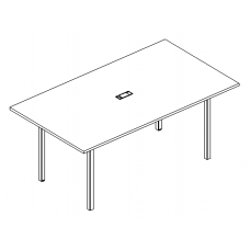 Стол для переговоров на металлокаркасе DUE серия A4 белый премиум / металлокаркас белый