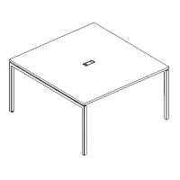 Стол для переговоров на металлокаркасе DUE серия A4 белый премиум / металлокаркас белый