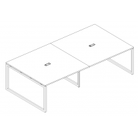 Стол для переговоров на металлокаркасе QUATTRO серия A4 белый премиум / металлокаркас белый
