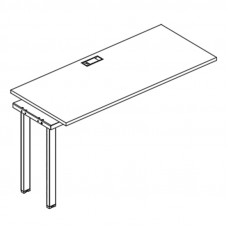 Секция стола рабочей станции на металлокаркасе UNO серия A4 белый премиум / металлокаркас белый