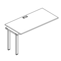 Секция стола рабочей станции на металлокаркасе TRE серия A4 белый премиум / металлокаркас белый