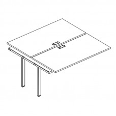 Секция стола рабочей станции на металлокаркасе TRE (2х160) серия A4 белый премиум / металлокаркас белый